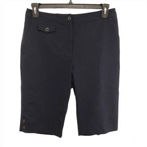 EP Pro Navy Women's Golf Shorts 10 Side Snap Details Pockets Above Knee Length